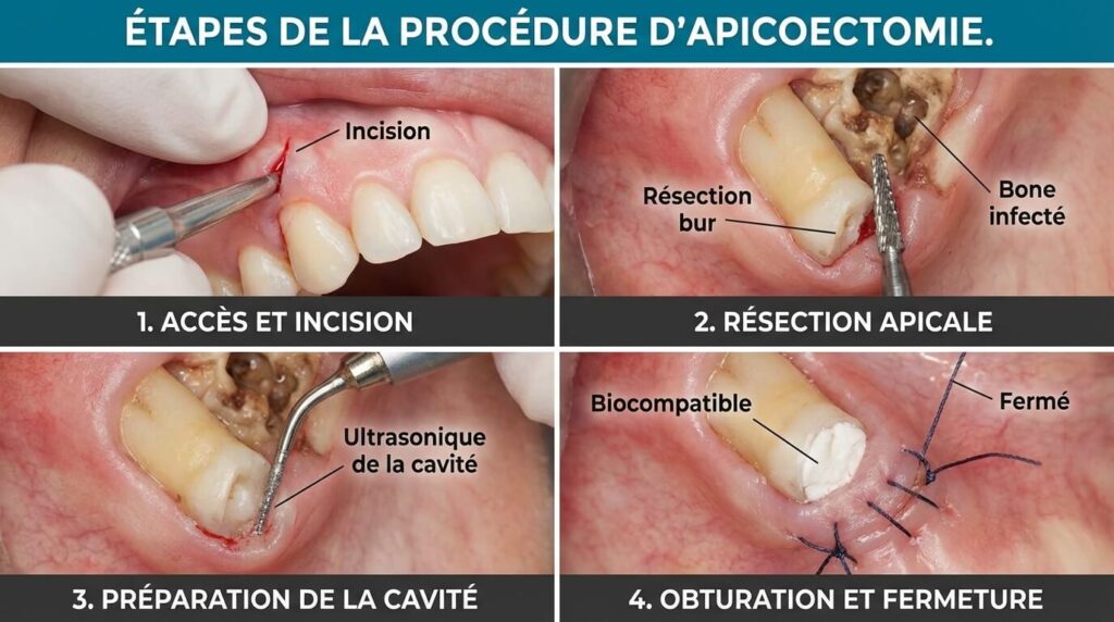 Résection apicale : quel est le vrai taux de réussite de cette chirurgie ? 3 Étapes de la procédure d'apicoectomie