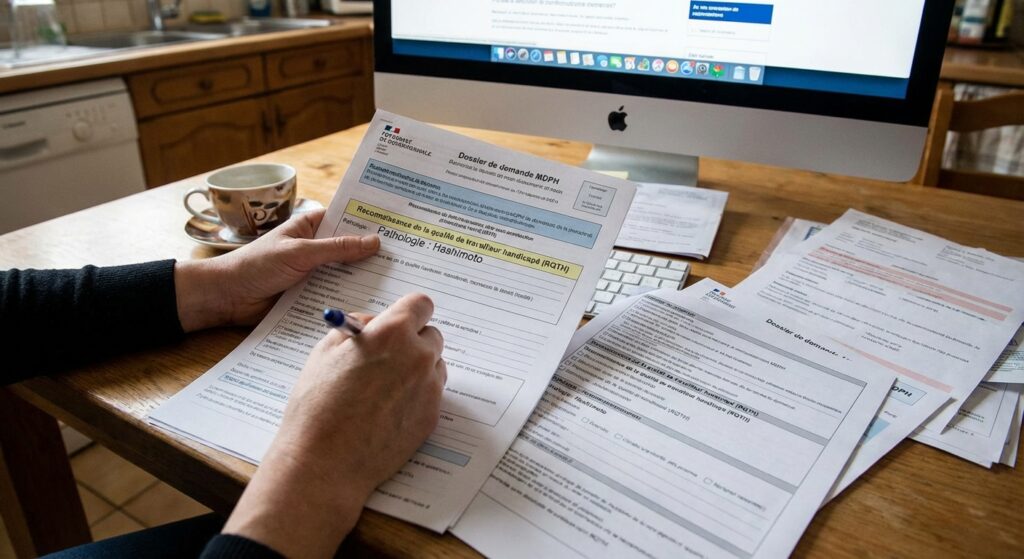 Maladie de Hashimoto et RQTH : Obtenir le statut de travailleur handicapé 2 Remplissage d'un dossier MDPH pour une demande de reconnaissance de la qualité de travailleur handicapé liée à Hashimoto