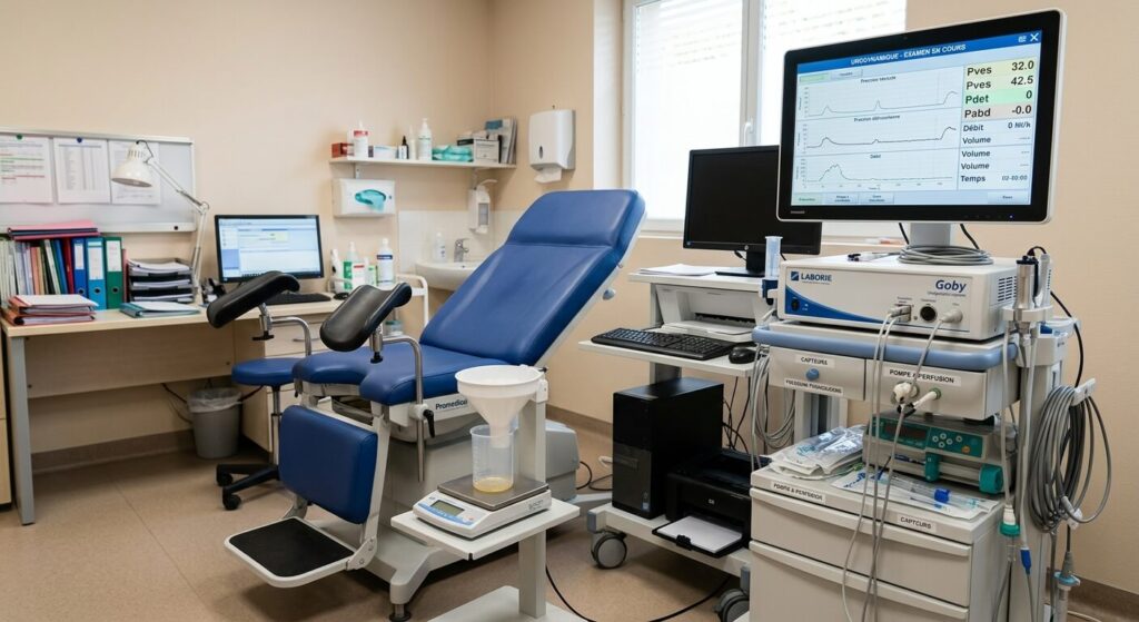 Un appareil de mesure d'urodynamique dans un cabinet d'urologie.