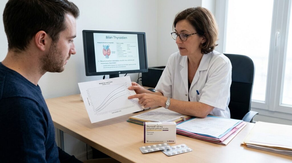 Thyrozol et perte de poids : la vraie relation entre les deux 3 Consultation médicale avec un endocrinologue pour analyser la courbe de poids et le bilan thyroïdien.