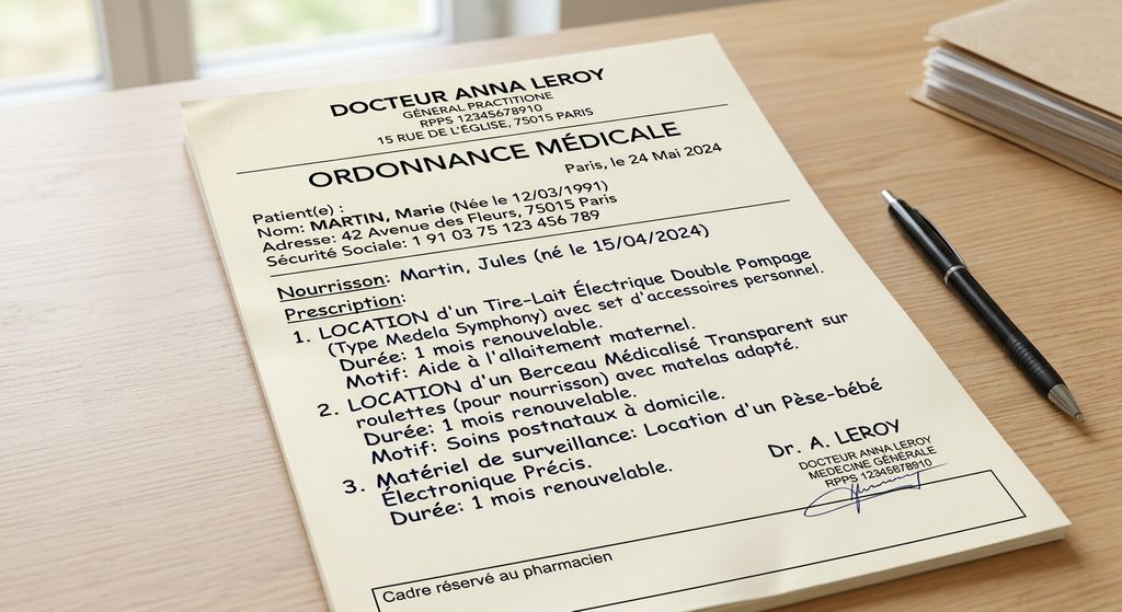 Location de berceau en maternité : quel remboursement possible ? 3 Ordonnance médicale pour la location de matériel de puériculture et de puériculture médicale.
